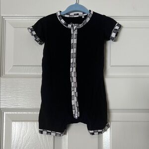 Crew + Company Onyx Checks Bamboo Shortie 3-6 Months